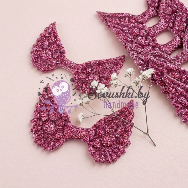 Декоративные патчи с блестками "Крылья" разноцветные №3 - набор 10 шт.