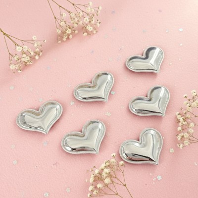 Декоративные патчи для рукоделия «Серебряные сердечки» из экокожи (6 шт.) Декоративные патчи для рукоделия «Серебряные сердечки» из экокожи (6 шт.)