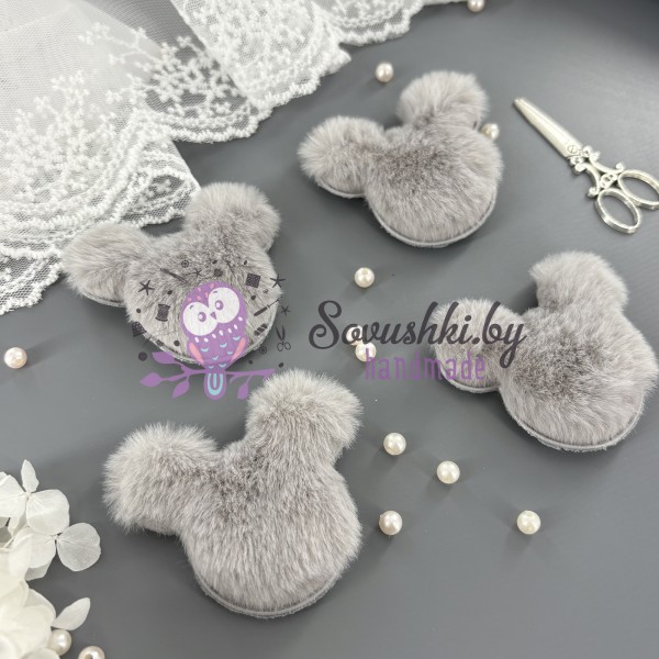 Меховые патчи для рукоделия «Микки» — набор 4 шт. (6х5 см)