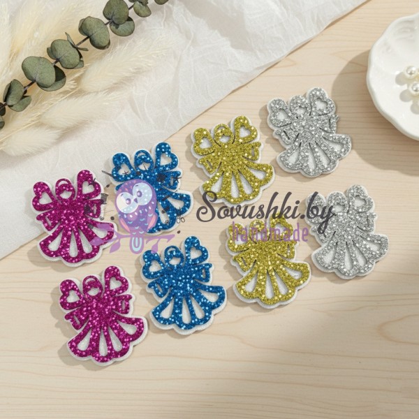 Декоративные элементы (патчи-вырубка) «Ангелы» — набор 8 шт (белый)