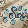 Декоративные элементы (патчи-вырубка) «Совушки» — набор 10 шт (голубой)