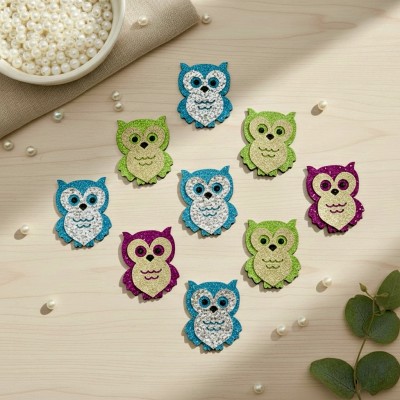 Декоративные элементы (патчи-вырубка) «Совушки» — набор 18 шт