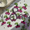 Набор декоративных элементов (патчи-вырубка) «Блестящие вишенки» — набор 13 шт, малиновые