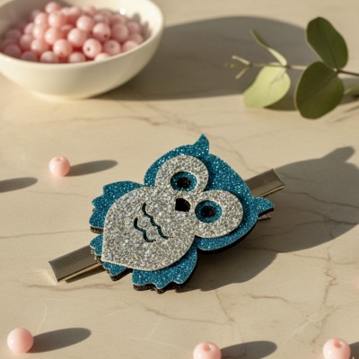 Декоративные элементы (патчи-вырубка) «Совушки» — набор 10 шт (голубой)