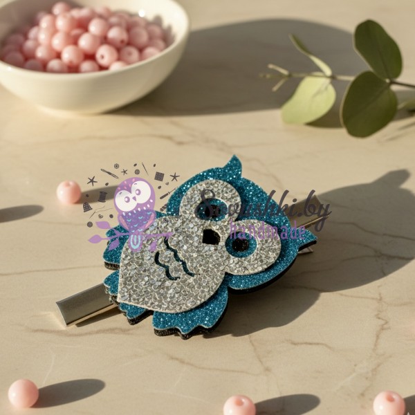 Декоративные элементы (патчи-вырубка) «Совушки» — набор 10 шт (голубой)