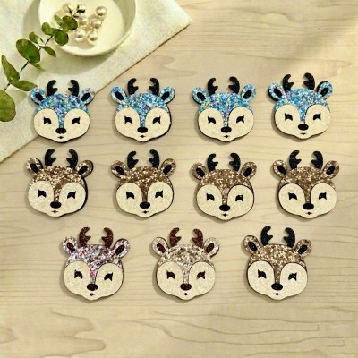 Декоративные элементы (патчи-вырубка) «Оленята» — набор 11 шт 