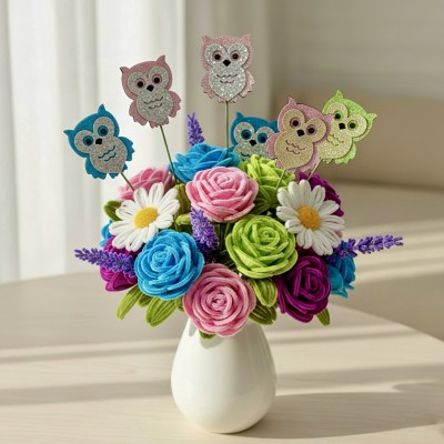 Декоративные элементы (патчи-вырубка) «Совушки» — набор 8 шт