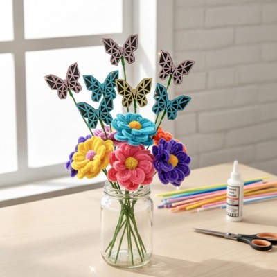 Декоративные элементы (патчи-вырубка) «Бабочки» — набор 15 шт