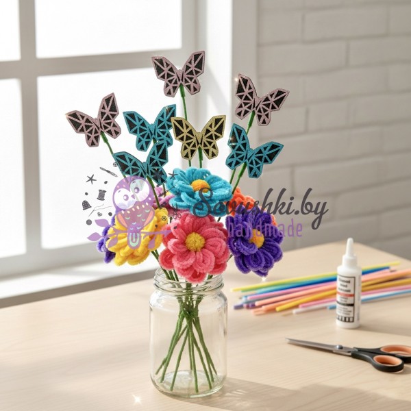 Декоративные элементы (патчи-вырубка) «Бабочки» — набор 15 шт