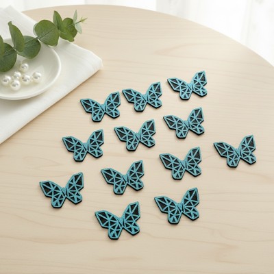 Декоративные элементы (патчи-вырубка) «Бабочки» — набор 12 шт (голубой) Декоративные элементы (патчи-вырубка) «Бабочки» — набор 12 шт (голубой)