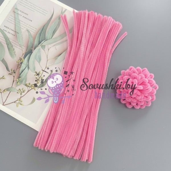 Синельная проволока (шенил) 30 см, светло-розовый (48 шт)