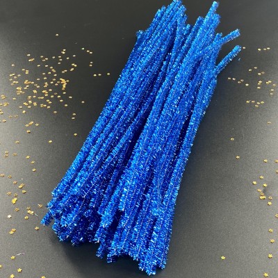 Синельная проволока (шенил) 30 см, синий металлик (10 шт)