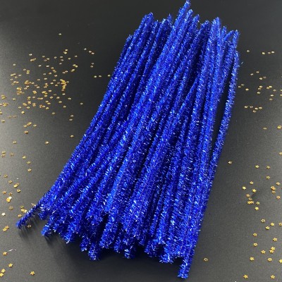 Синельная проволока (шенил) 30 см, темно-синий металлик (10 шт)