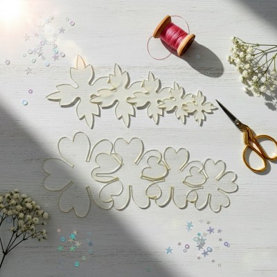 Прозрачные шаблоны для рукоделия: набор «Цветы» (2 дизайна)