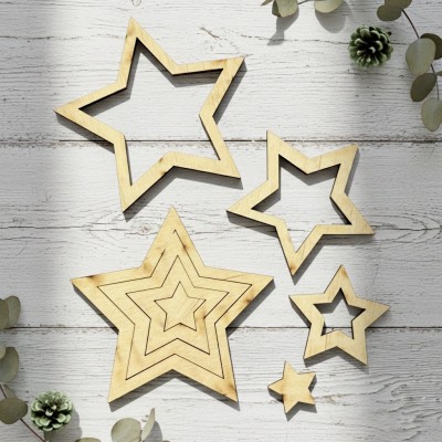 Деревянные заготовки-шаблоны «Звезды» для творчества и аксессуаров Деревянные заготовки-шаблоны «Звезды» для творчества и аксессуаров